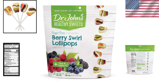 Dr. John’s Sugar-Free Keto-Friendly Lollipops – 150 Count Berry Swirl Delights