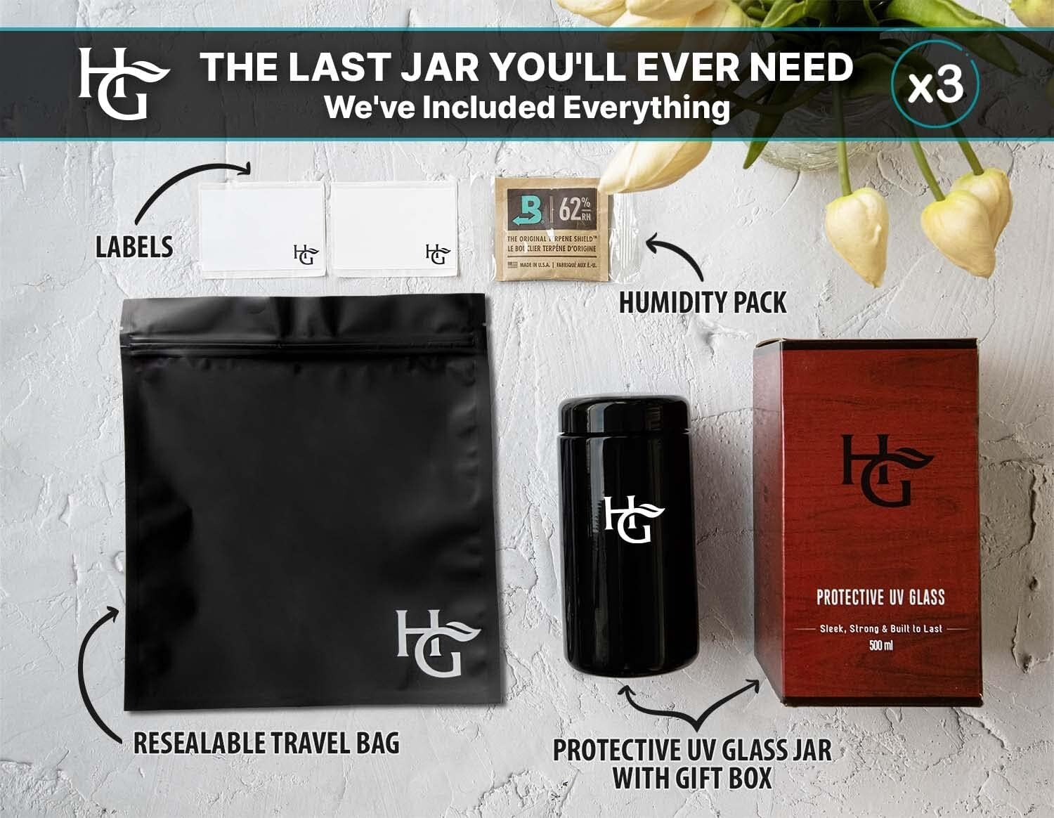 Premium 500ml Airtight Jars with UV Protection - Ideal for Spices & Coffee