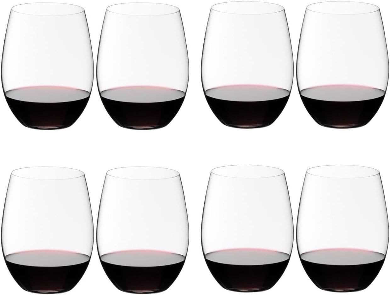 Set of 8 Modern Crystal Wine Glasses for Cabernet & Merlot - Eco-Friendly Choice