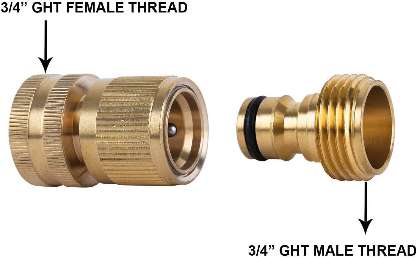 6 Solid Brass Garden Hose Quick Connectors - Leak-Free & Durable Fittings