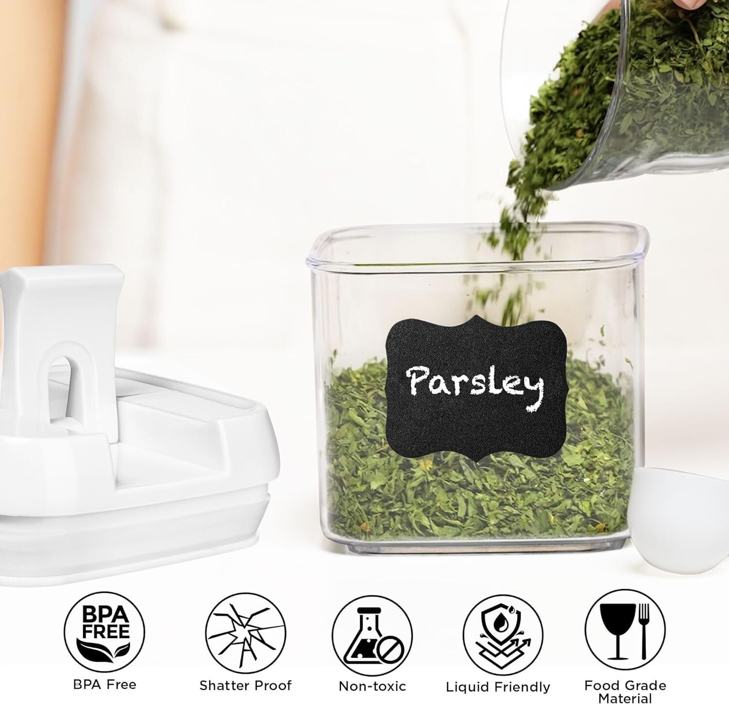 9 PC Kitchen Organization Set - Airtight Food Containers with Spoons - 2.1 Cups