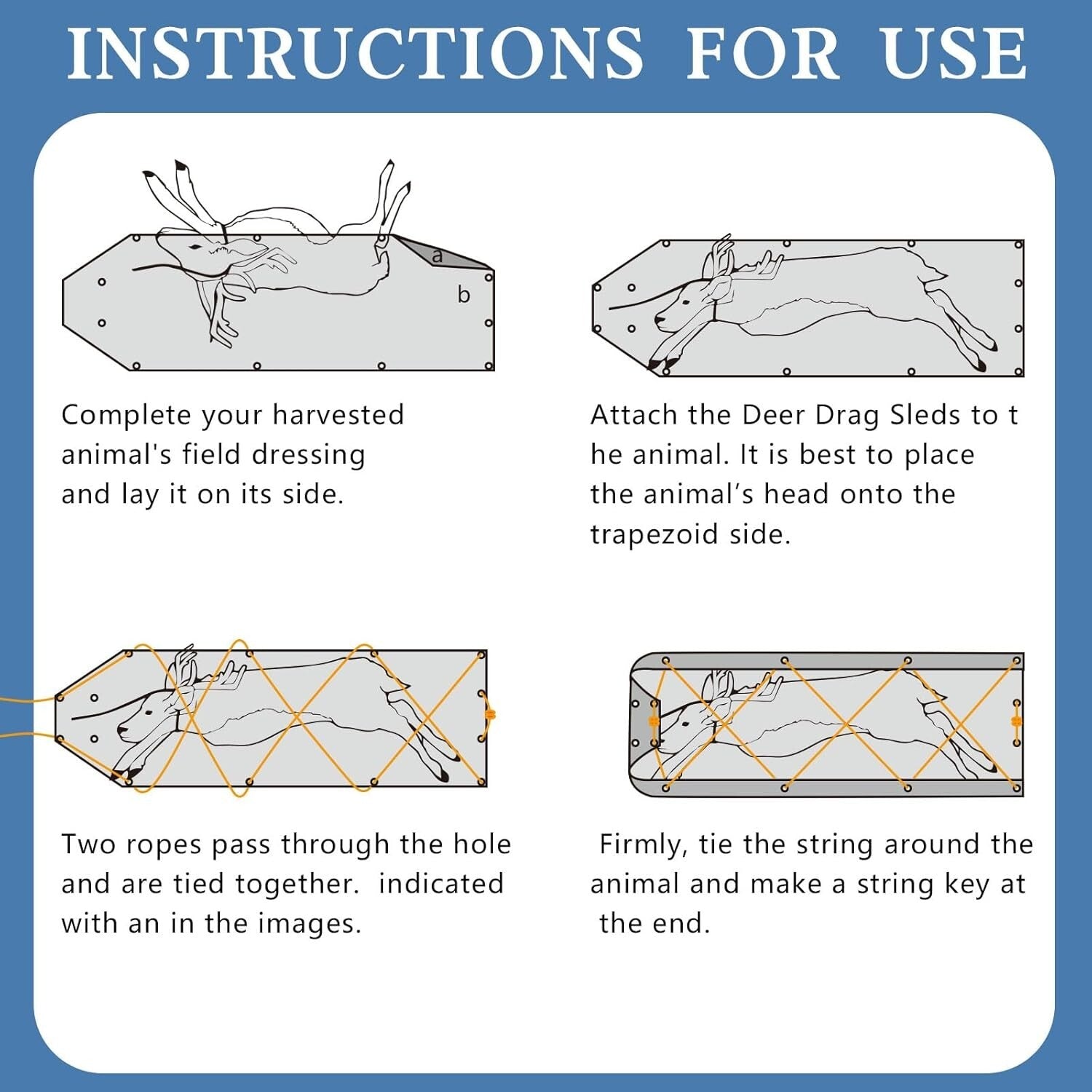 500 lbs Capacity Deer Drag Sled - Perfect for Effortless Hunting Transport