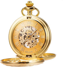 Load image into Gallery viewer, Vintage-Style Mechanical Pocket Watch with Skeleton Dial &amp; Cowboy Chain - Unisex