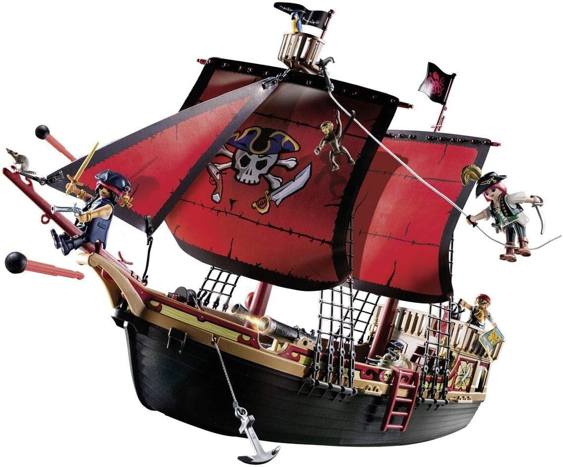 Large Pirate Ship Playset with Cannons and Secret Storage for Fun Adventures