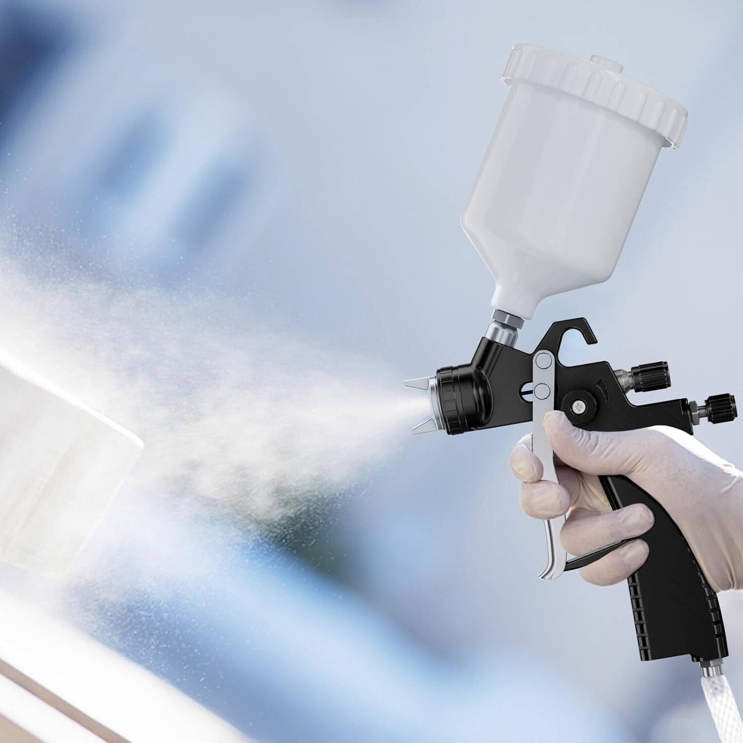 Efficient LVLP Paint Sprayer Kit for Cars & Home Renovation, 1.3-1.7mm Nozzles