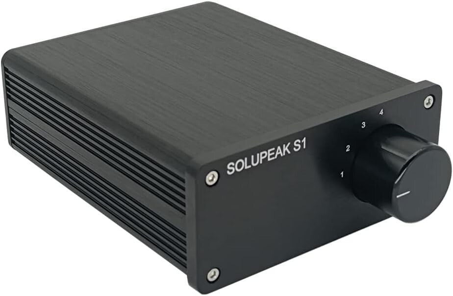 HiFi RCA Switch Stereo Selector - 4 Sources to 1 Output with Gold Connectors