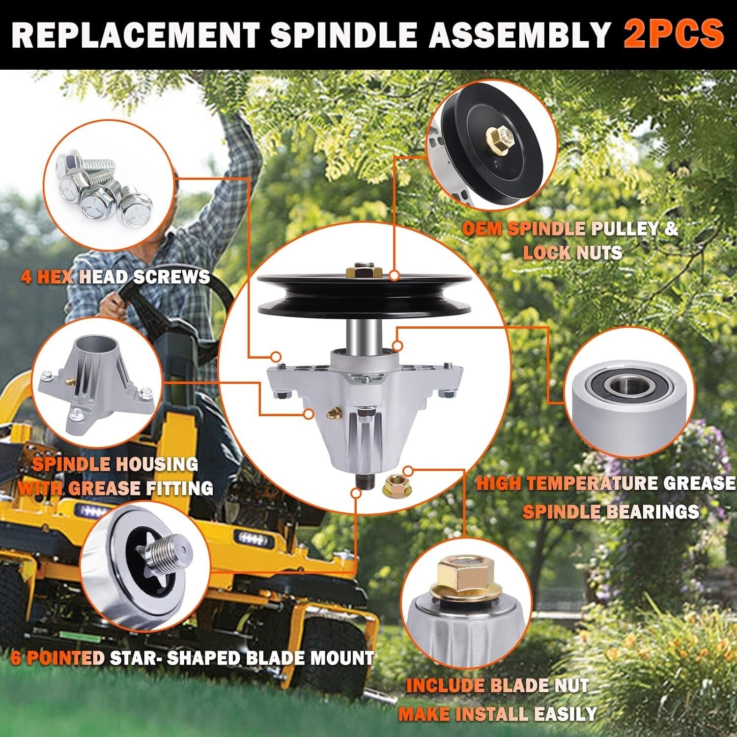 Replacement Spindle Assembly for MTD, Troy-Bilt, Cub Cadet 30 & 42 Inch Mowers