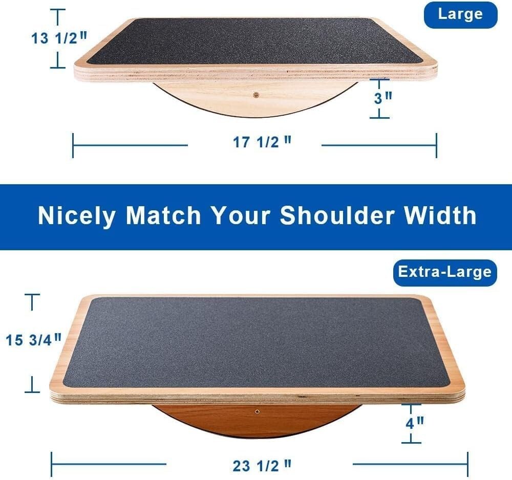 Eco-Friendly Wooden Balance Board for Core Strength - Slip-Resistant & Portable