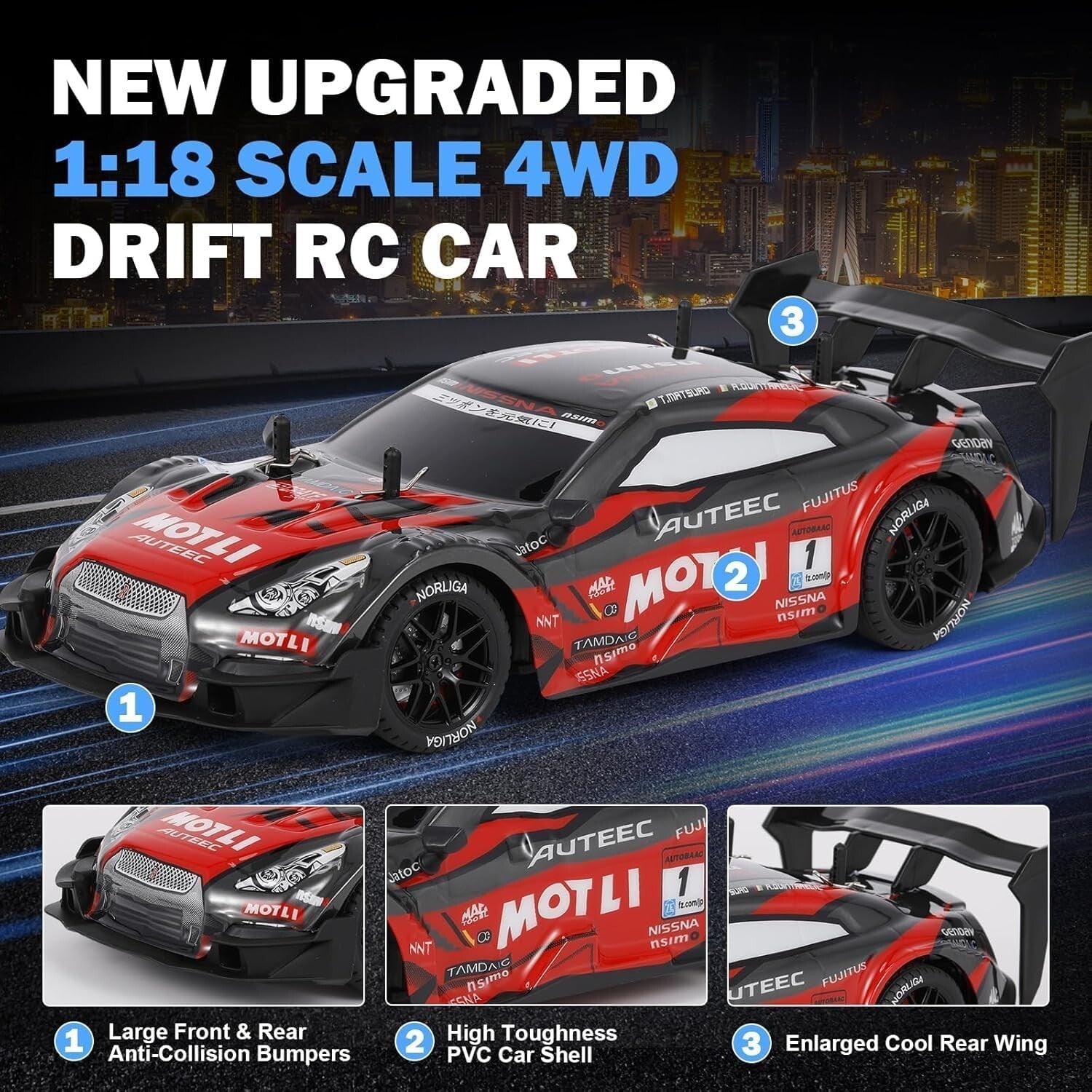 Exciting 4WD Remote Control Drift Car - 28KM/H with Multi-Functional Controller