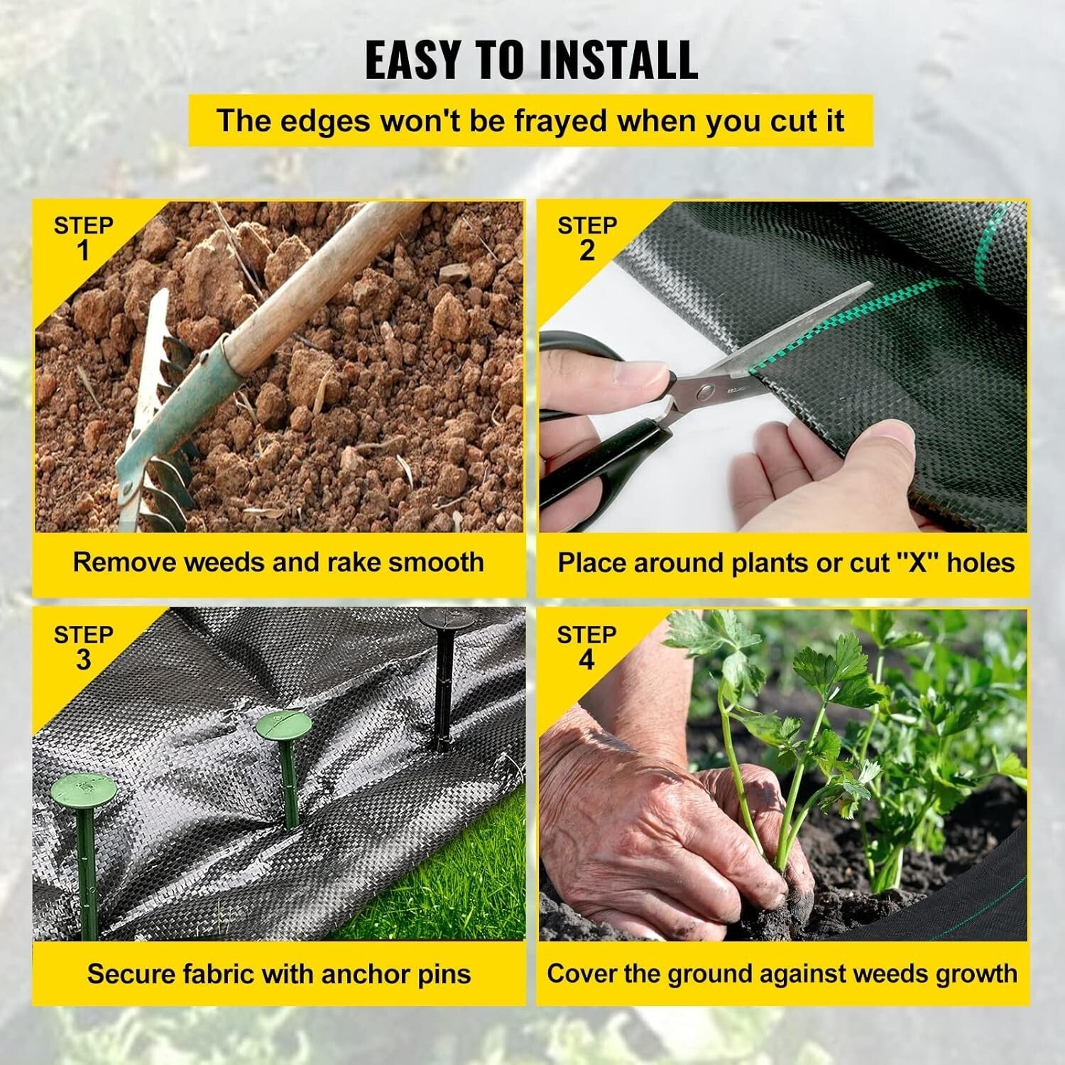 Durable 6ft x 300ft Weed Control Fabric - High Permeability Landscape Solution