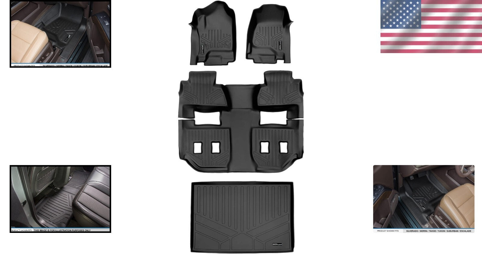 Premium Floor Mats & Cargo Liner - 2015-2020 Chevy Suburban & GMC Yukon XL Fit