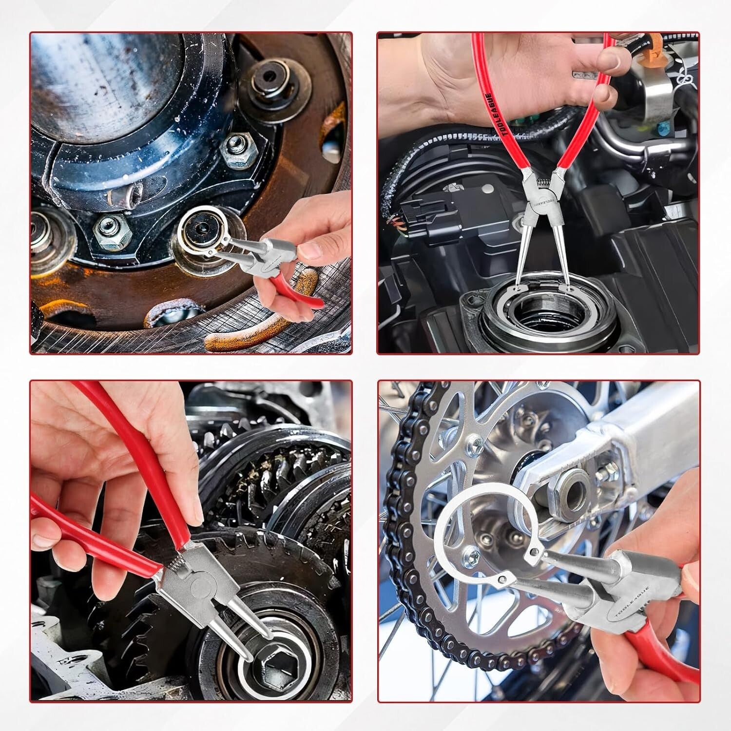 Durable 4-Piece Snap Ring Plier Set - 13'' Ergonomic Tools for Easy Ring Removal