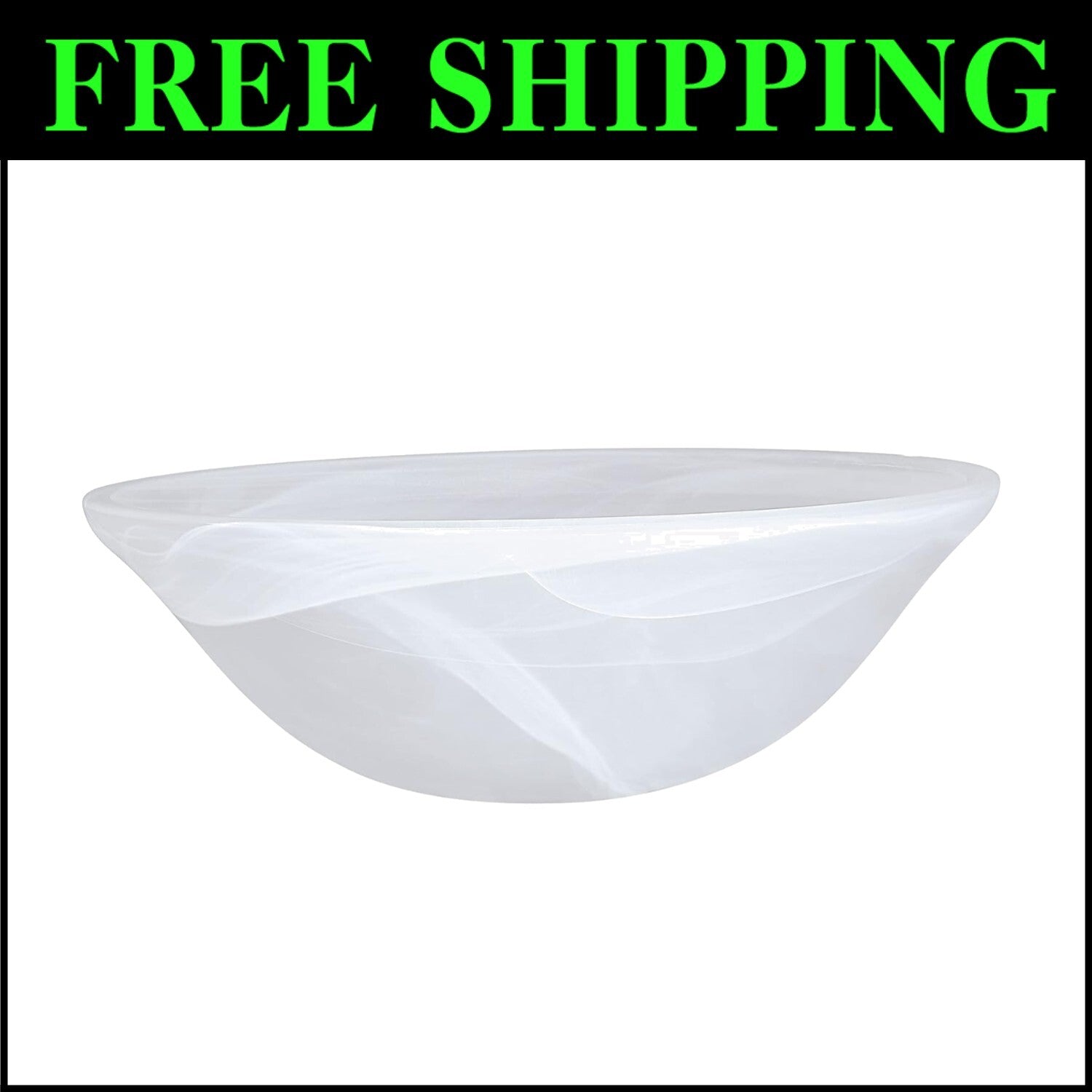 Frosted Alabaster Glass Shade Replacement for Torchiere and Pendant Lamps