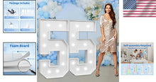 Load image into Gallery viewer, Celebrate in Style: Light Up Your 55th Birthday with Customizable Numbers