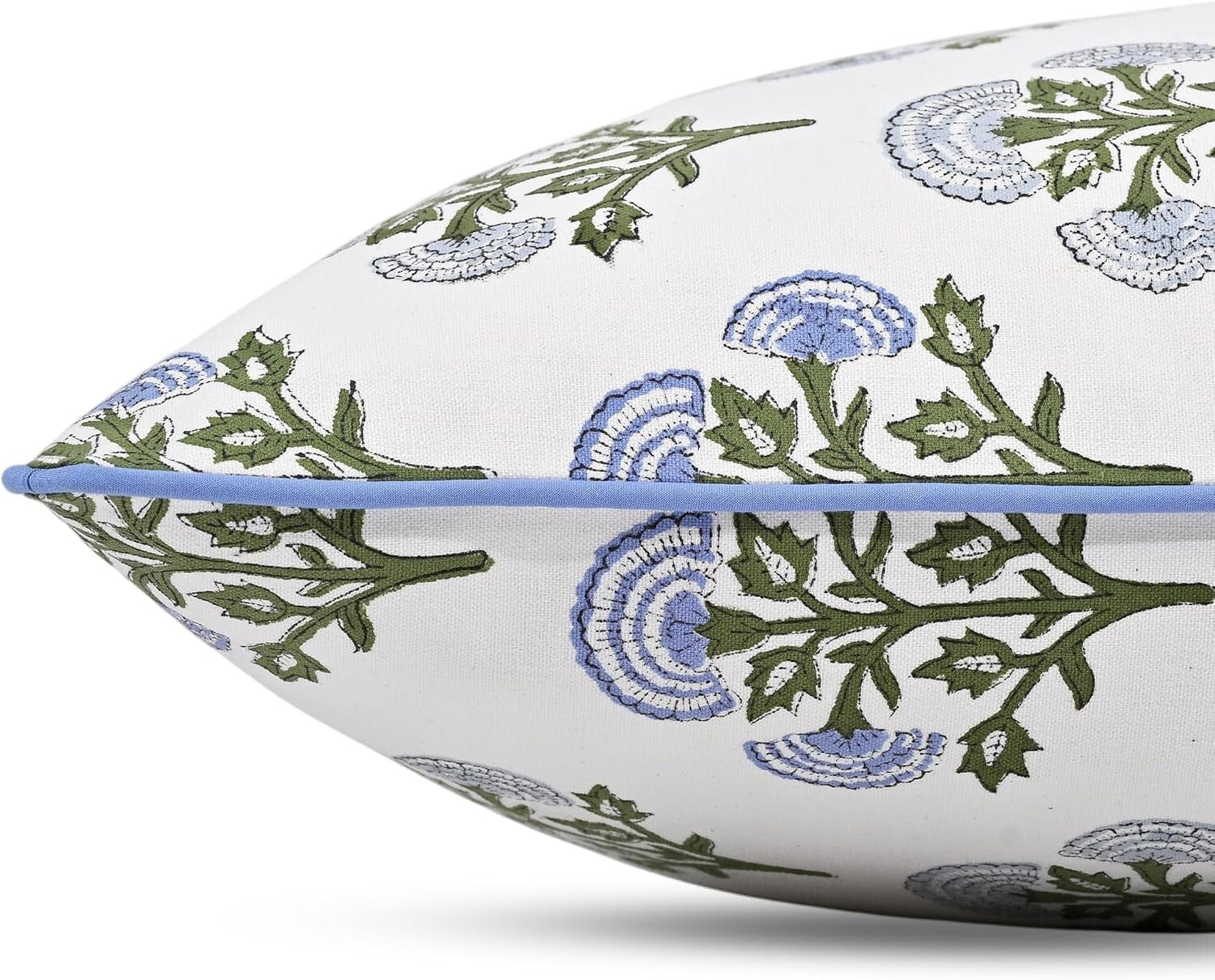 Elegant 18x18 Cotton Block Print Pillow Covers Set of 2 for Rustic Living Rooms