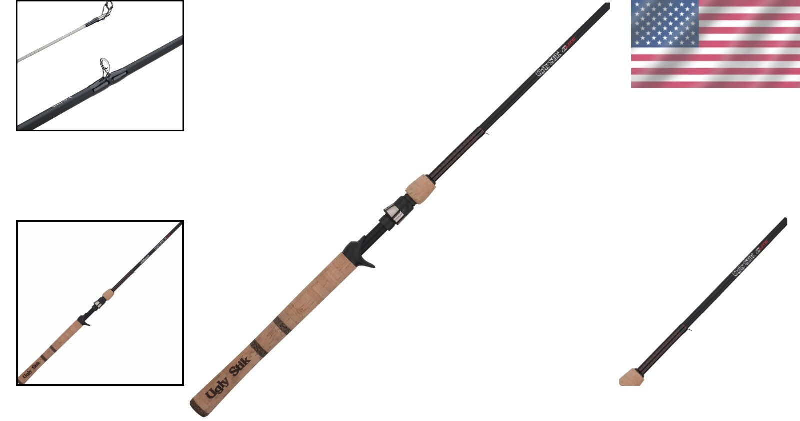 Elite 7' Ultra Light Casting Fishing Rod - Premium Cork Handle & 2-Piece Design