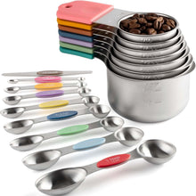 Load image into Gallery viewer, Magnetic Measuring Tools Set - 7 Cups &amp; 8 Spoons in Vibrant Colors for Easy Use