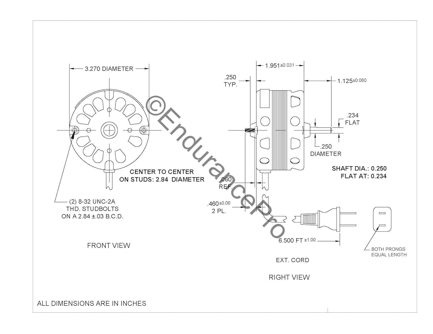 Direct Replacement 3.3 Inch Vent Fan Motor for Nutone/Broan Models - UL Approved