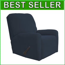 Load image into Gallery viewer, Large Checkered Sofa Cover in Dark Blue - Soft Spandex Recliner Protector