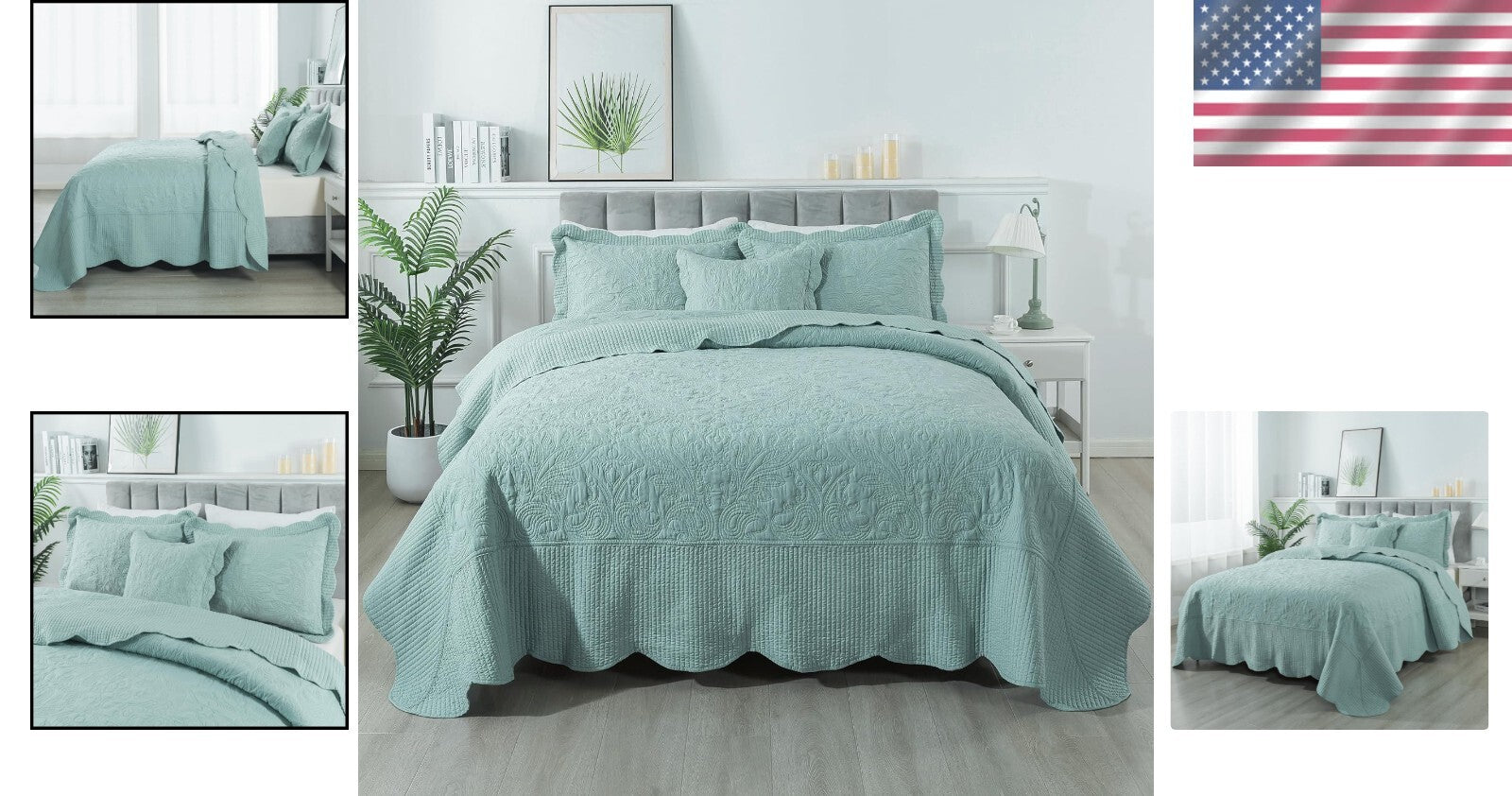 Reversible California King Quilt Set with Throw Pillow - Perfect for All Seasons