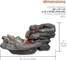 Load image into Gallery viewer, Relaxing 20" River Rock Tabletop Fountain with LED Lights for Outdoor Ambiance