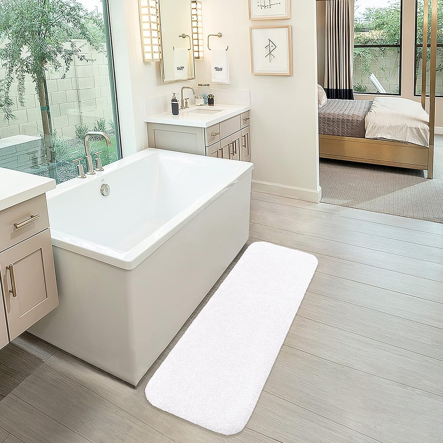 Luxury 20"x70" Bath Mat Runner - Ultra Soft, Non-Slip with Machine Washable Care