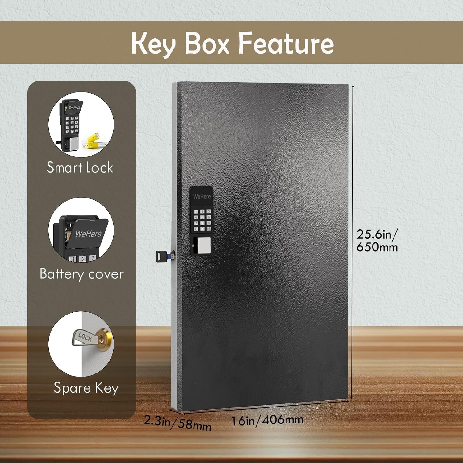 Secure 96-Key Key Box with Smart Lock and Multiple Access Methods – Black Finish