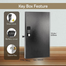 Load image into Gallery viewer, Secure 96-Key Key Box with Smart Lock and Multiple Access Methods – Black Finish