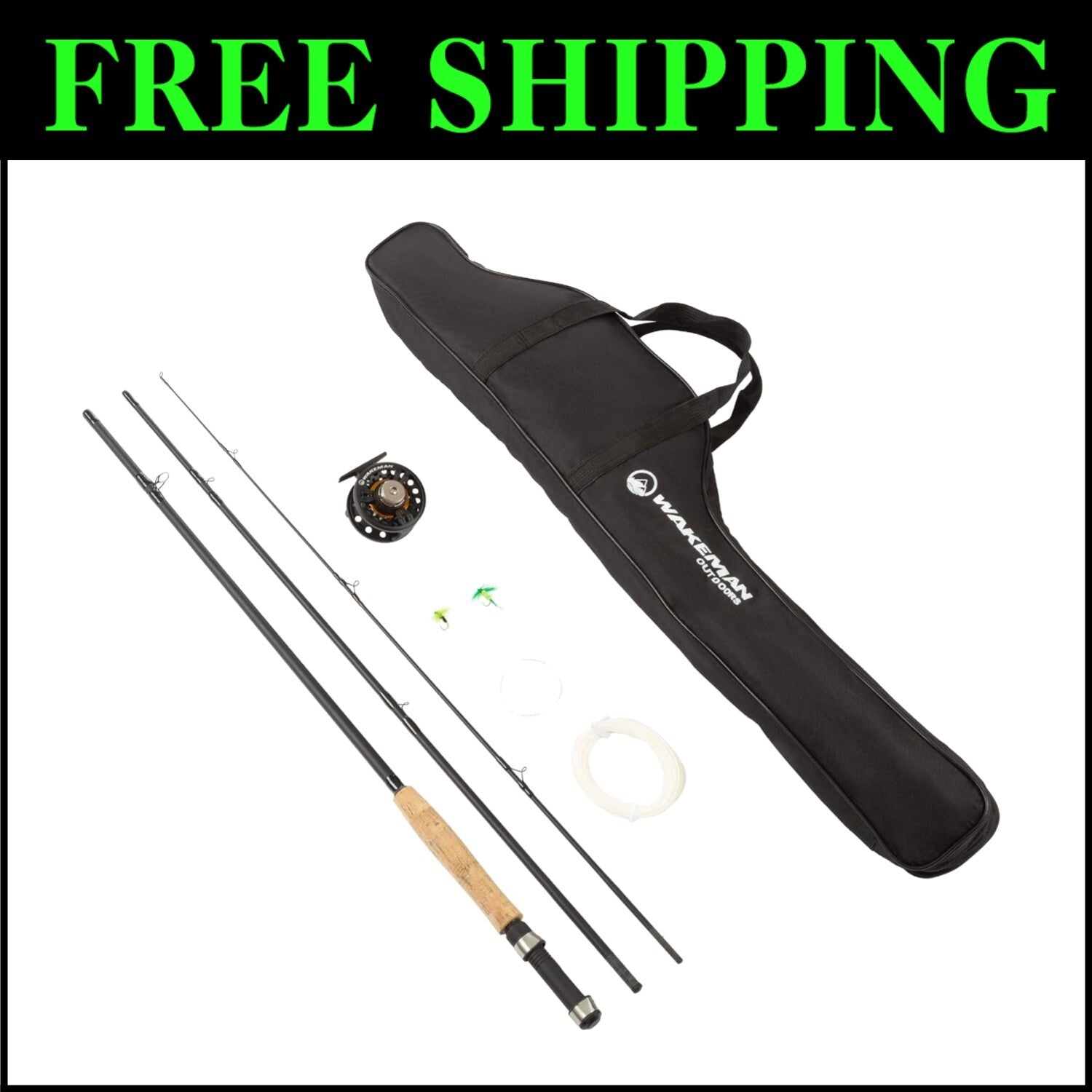 Durable Fly Fishing Rod & Reel Combo for Bass & Trout - Includes Carrying Case