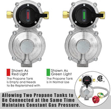 Load image into Gallery viewer, Efficient RV Propane Regulator with No-Interrupt Changeover &amp; 18" Braided Hoses