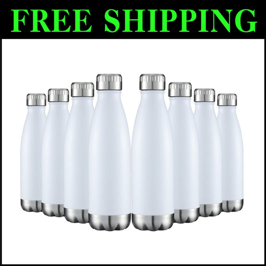 Vacuum Insulated 17oz White Water Bottles - Perfect for Outdoor Adventures