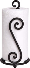 Load image into Gallery viewer, Handcrafted Wrought Iron Paper Towel Stand - Decorative &amp; Space-Saving Solution
