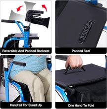 Load image into Gallery viewer, Compact Foldable 2-in-1 Senior Walker with Padded Seat &amp; Reversible Backrest