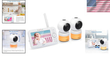 Load image into Gallery viewer, Secure 5-Inch Baby Monitor with Dual Cameras, Glow Night Light &amp; Soothing Sounds