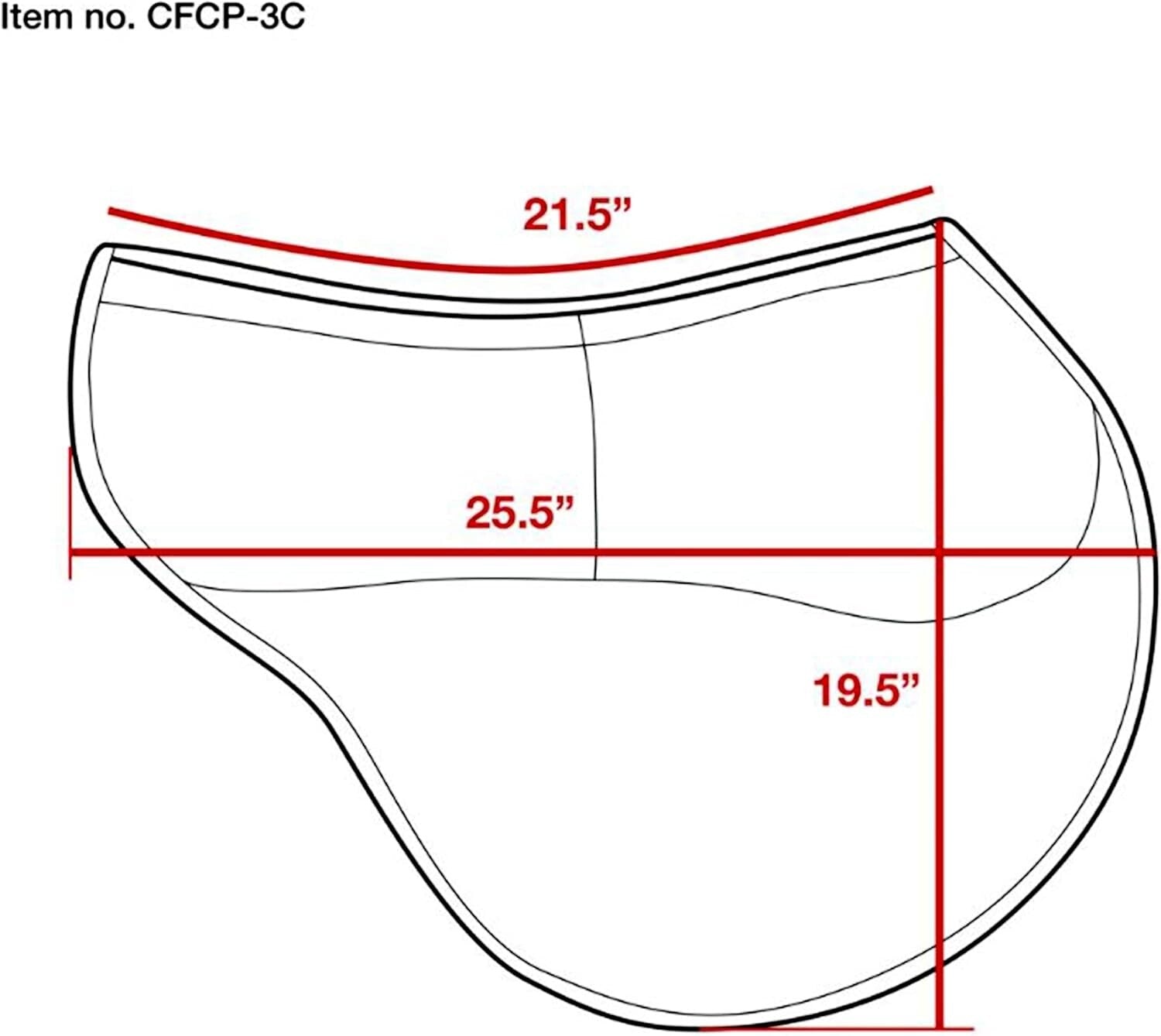 All-Purpose Memory Foam Saddle Pad with Contoured Design - 22” Spine, 19.5” Drop