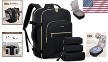 Load image into Gallery viewer, Black Business Weekender Backpack with 18 Inch Laptop &amp; Organizational Cubes