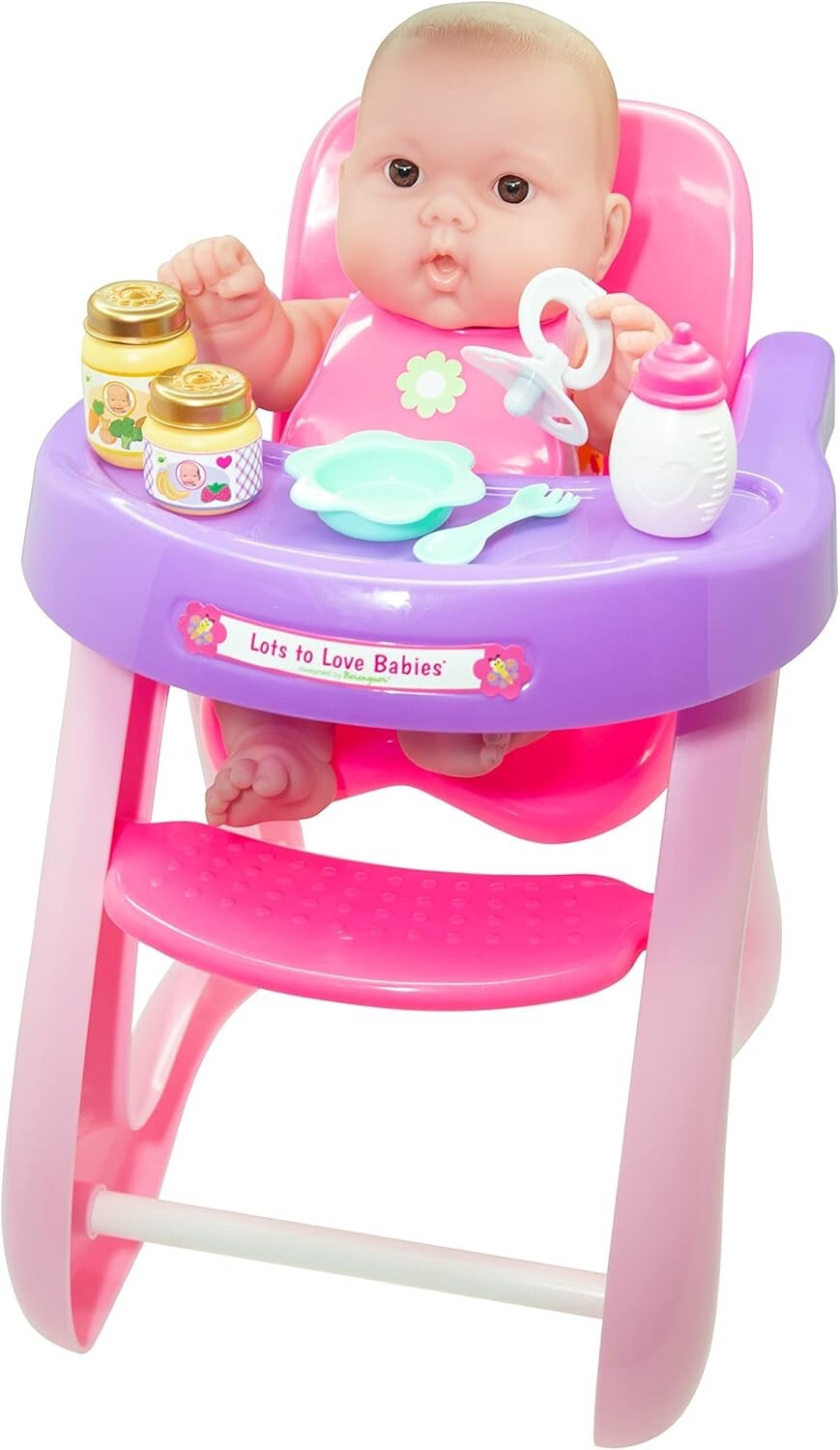 Interactive 14-Inch Doll and High Chair Set - Fun Feeding Accessories Included