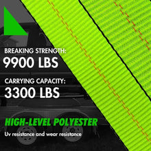 Load image into Gallery viewer, Secure Vehicle Hauling with 4PK 2" x 96" Tie Down Straps - 3300 lbs
