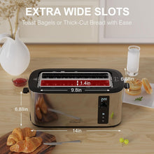 Load image into Gallery viewer, Elegant 4-Slice Toaster with 1.5" Slots &amp; 6 Browning Settings – Ideal for Bagels