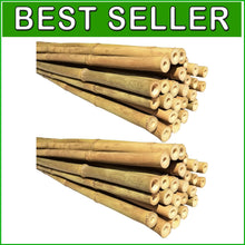 Load image into Gallery viewer, Versatile 50-Pack 6ft Bamboo Poles - Eco Support for Garden &amp; Craft Projects