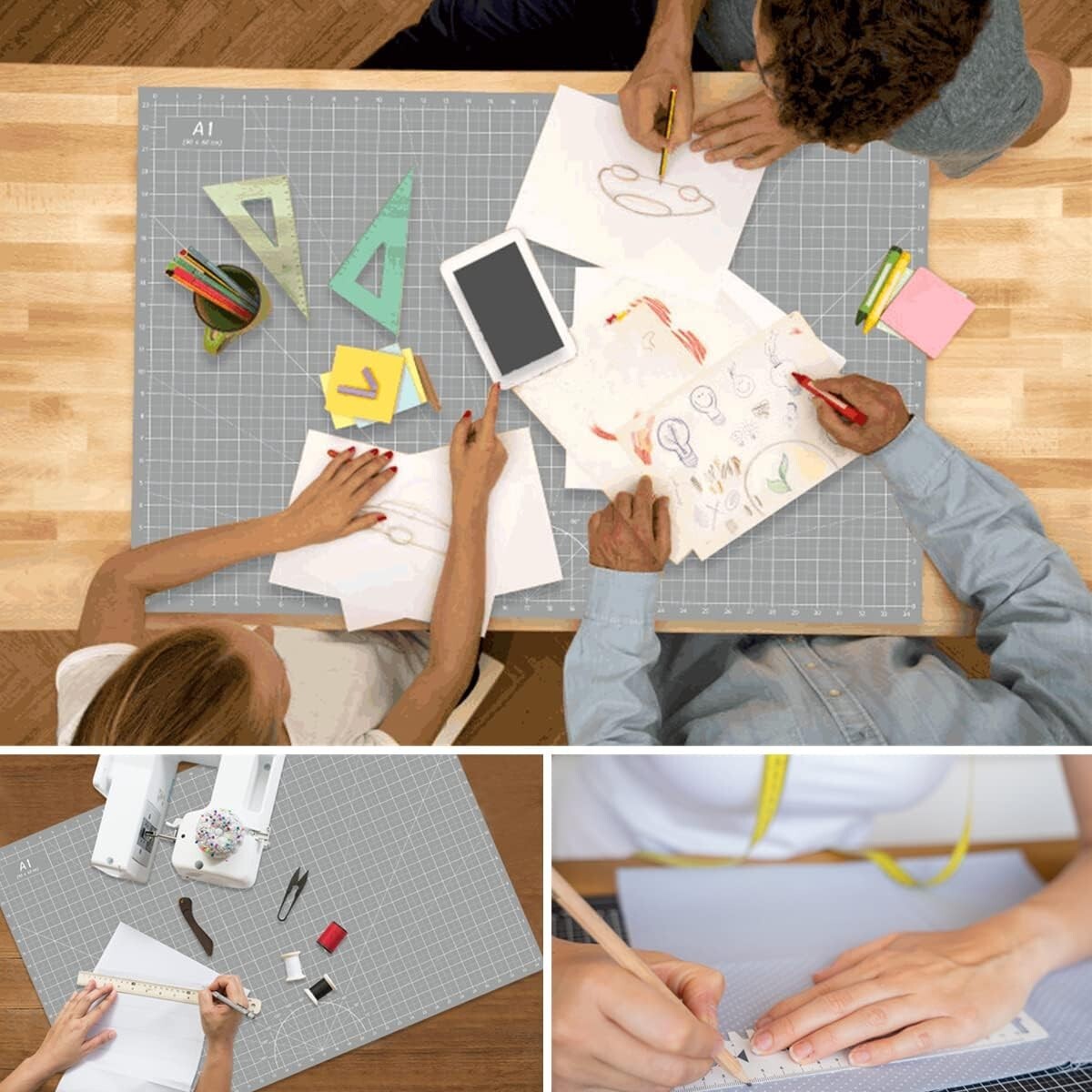 Double-Sided 5-Ply Cutting Board - 24 x 36 Inch Self-Healing Mat for Quilting