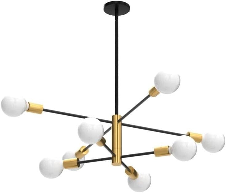 Stunning Mid-Century 8-Light Sputnik Chandelier - Easy Install & UL Certified