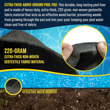 Load image into Gallery viewer, Heavy Duty 21-Foot Round Pool Pad with Warranty – Premium Protection for Liners
