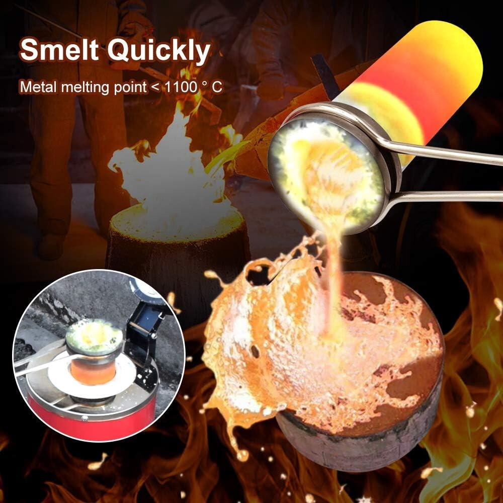 3KG Gold Melting Furnace - 1400W Digital Electric Kit with Graphite Crucible