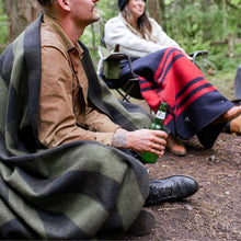 Load image into Gallery viewer, Large Green Buffalo Plaid Wool Blanket - Warm and Washable for All Seasons