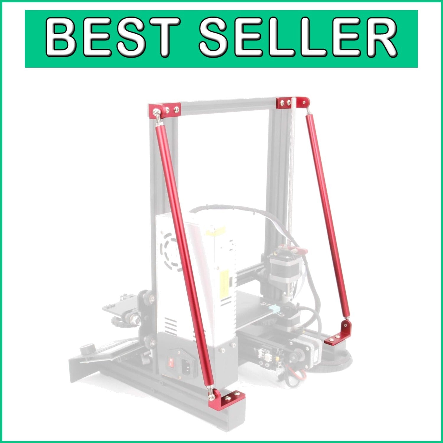 Effortless Installation: Red Supporting Rod Set for Ender 3/3 Pro/V2 3D Printers