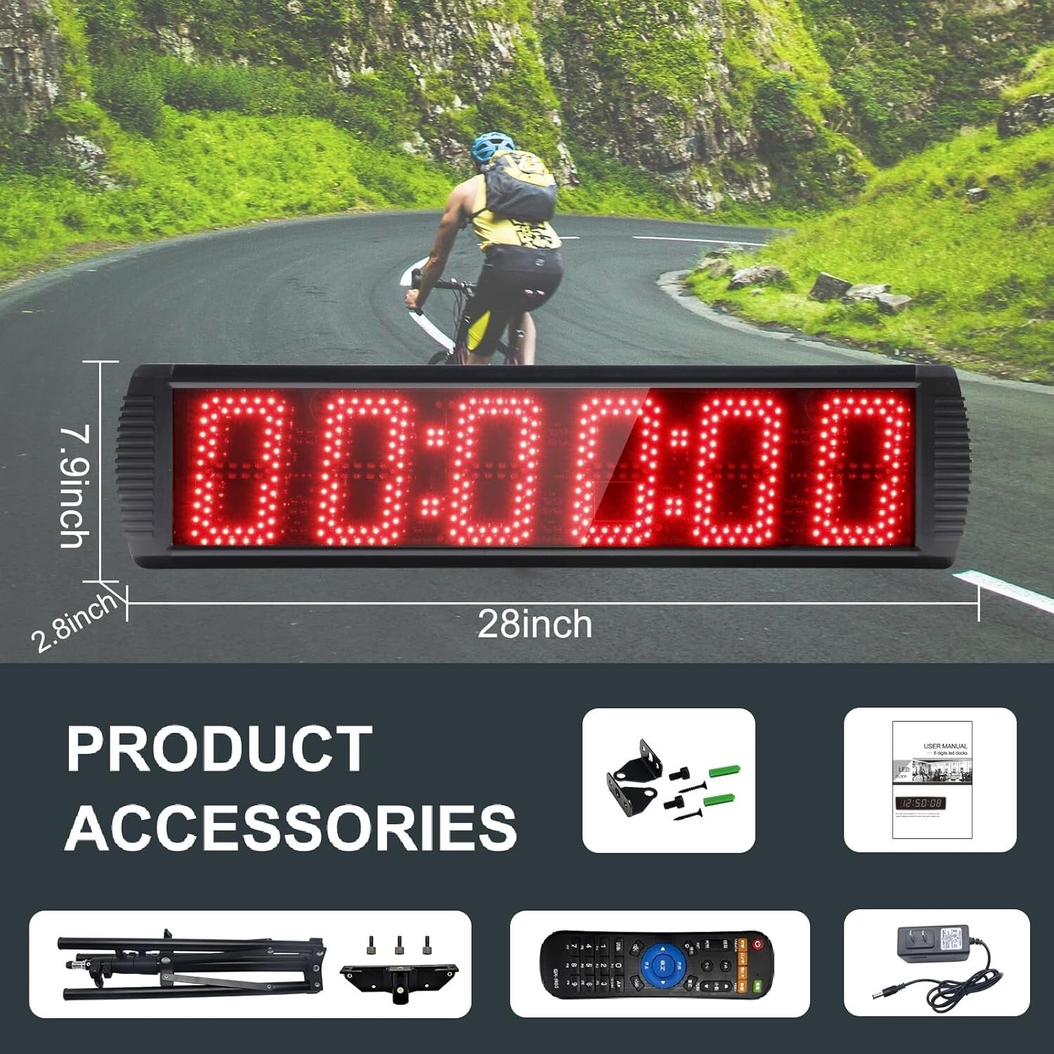Professional Remote Control LED Race Clock - Essential Timing Tool for Events