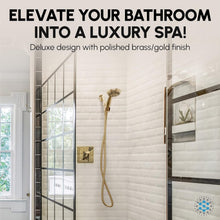 Load image into Gallery viewer, Spa-Like Experience: 4.5" Polished Brass Handheld Showerhead with 6 Spray Modes