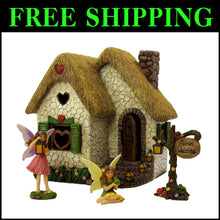 Load image into Gallery viewer, 7-Inch Water-Resistant Fairy Garden House Kit with Fairies &amp; Accessories
