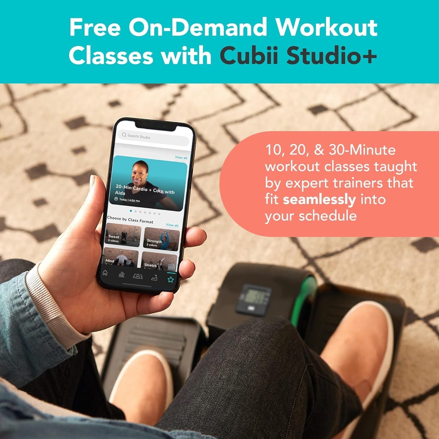 Ergonomic Under Desk Elliptical - Digital Tracker and App Sync for Fitness Goals